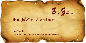 Burján Zsombor névjegykártya